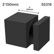 [SQSO] Entretoise solide carrée - Hauteur de base 2" X 2" - SS316 (BS, MBL)
