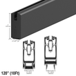 [DLUX4SL120] DLUX 4" Sidelite Rail - 120" (10ft) Length (SA, MBL, BSS)