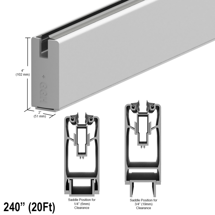 [DLUX4SL240] Sidelite Rail - 4" - 240" (20ft) Length