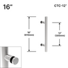 [SSLP16] Poignée d'échelle - 40,6 cm (30,5 cm CTC) - Simple face - Acier inoxydable brossé