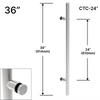 [SSLP36] Poignée d'échelle - 91,4 cm (61 cm CTC) - Simple face - Acier inoxydable brossé