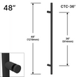 LP commercial 48" (36" CTC) - Simple face (BS, PS, MBL)