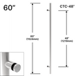 LP commercial 60" (48" CTC) - Simple face (BS, PS, MBL)