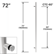 LP commercial 72" (60" CTC) - Simple face (BS, PS, MBL)