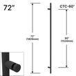 LP commercial 72" (60" CTC) - Simple face (BS, PS, MBL)