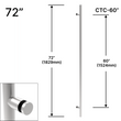 LP commercial 72" (60" CTC) - Simple face (BS, PS, MBL)