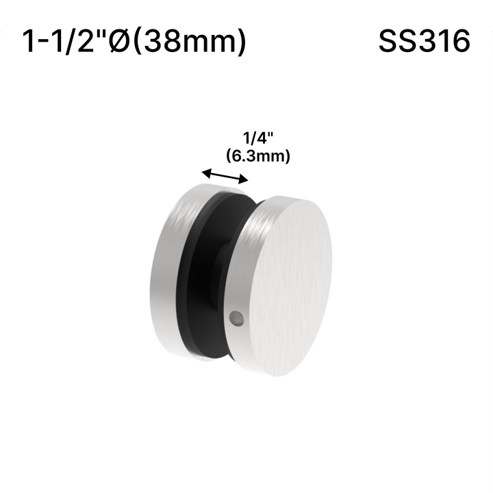 [SSO] Entretoise solide - 1-1/2" Ø˜ X 1/4" hauteur de base - SS316 - Ronde (BS, MBL, SB, WT, revêtement en poudre personnalisé)