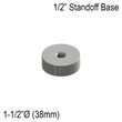 [SSOB] Solid Standoff Base - 1-1/2" Ø˜ X 1/2" Base Height - SS316 - Round (BS, MBL)