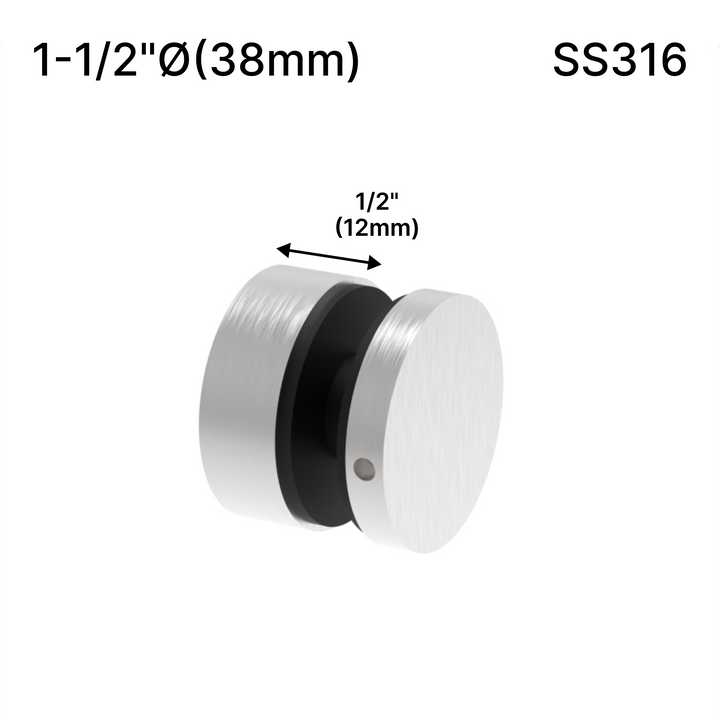 [SSO] Entretoise solide - 1-1/2" Ø˜ X 1/2" hauteur de base - SS316 - Ronde (BS, MBL, SB, WT, revêtement en poudre personnalisé)