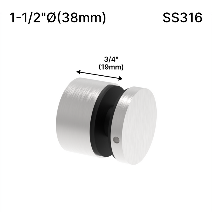 [SSO] Entretoise solide - 1-1/2" Ø˜ X 3/4" hauteur de base - SS316 - Ronde (BS, MBL, SB, WT, revêtement en poudre personnalisé)