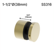 [SSO] Entretoise solide - 1-1/2" Ø˜ X 3/4" hauteur de base - SS316 - Ronde (BS, MBL, SB, WT, revêtement en poudre personnalisé)