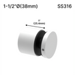 [SSO] Entretoise solide - 1-1/2" Ø˜ X 1" hauteur de base - SS316 - Ronde (BS, MBL, SB, WT, revêtement en poudre personnalisé)