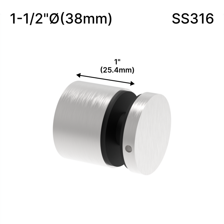 [SSO] Entretoise solide - 1-1/2" Ø˜ X 1" hauteur de base - SS316 - Ronde (BS, MBL, SB, WT, revêtement en poudre personnalisé)
