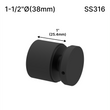 [SSO] Entretoise solide - 1-1/2" Ø˜ X 1" hauteur de base - SS316 - Ronde (BS, MBL, SB, WT, revêtement en poudre personnalisé)