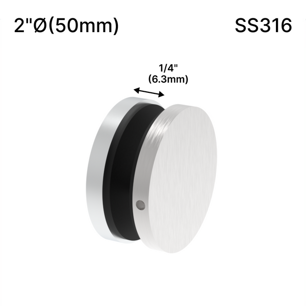 [SSO] Entretoise solide de la série supérieure - 2" Ø˜ X 1/4" Hauteur de base - SS316 - Ronde (BS, MBL)