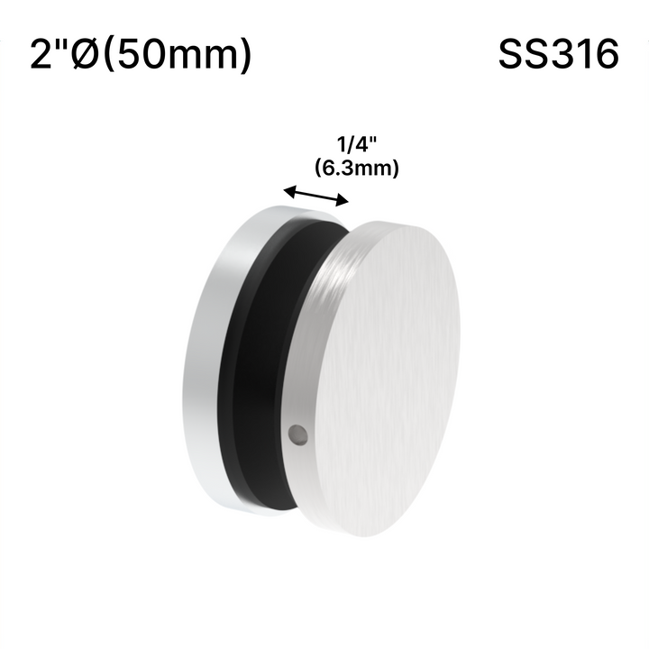 [SSO2X0.25] Standoff - 2" Ø˜ X 1/4" Base Height - Round - SS316