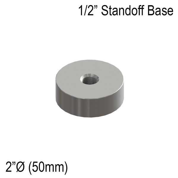 [SSOB] Solid Standoff Base - 2" Ø˜ X 1/2" Base Height - SS316 - Round (BS, MBL)