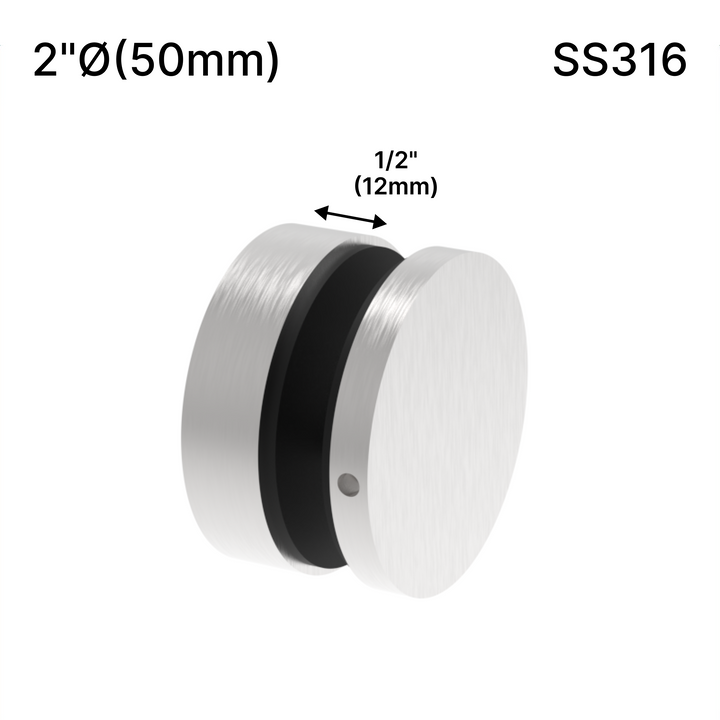 [SSO2X0.5] Standoff - 2" Ø˜ X 1/2" Base Height - Round - SS316