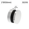 Entretoise [SSO2X0.5] - 50,8 mm Ø x 12,7 mm de hauteur de base - Ronde - Acier inoxydable 316 - Acier inoxydable brossé
