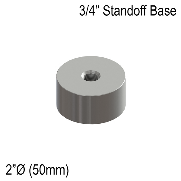[SSOB] Solid Standoff Base - 2" Ø˜ X 3/4" Base Height - SS316 - Round (BS, MBL)