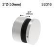 [SSO] Entretoise solide de la série Superior - 2" Ø˜ X 3/4" Hauteur de base - Ronde (BS, MBL) (estampillée par un ingénieur)