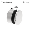 Entretoise [SSO2X0.75] - 50,8 mm de diamètre x 19 mm de hauteur de base - Ronde - Acier inoxydable brossé