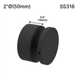 [SSO] Entretoise solide de la série Superior - 2" Ø˜ X 3/4" Hauteur de base - Ronde (BS, MBL) (estampillée par un ingénieur)