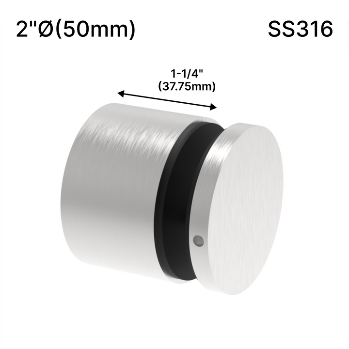 [SSO2X1.25] Standoff - 2" Ø˜ X 1-1/4" Base Height - Round - Adjustable - SS316