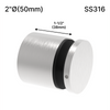 Entretoise [SSO2X1.5] - 50,8 mm de diamètre x 38,1 mm de hauteur de base - Ronde - Acier inoxydable 316 - Acier inoxydable brossé
