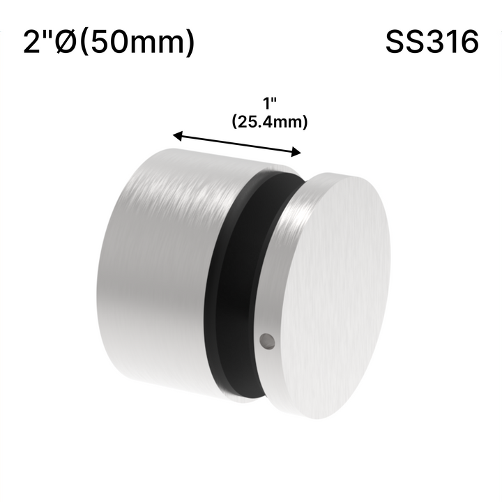 [SSO2X1] Standoff - 2" Ø˜ X 1" Base Height - Round - SS316