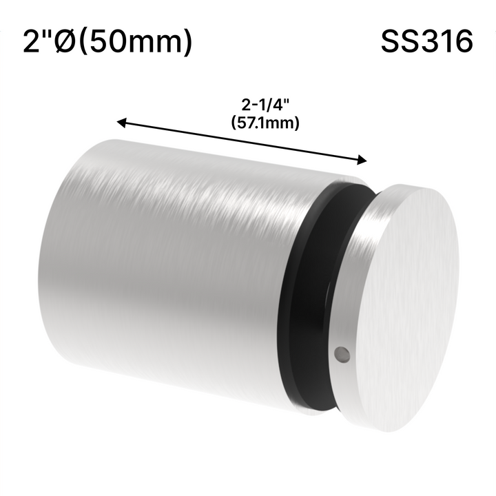 [SSO2X2.25] Standoff - 2" Ø˜ X 2-1/4" Base Height - Round - SS316
