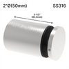 Entretoise [SSO2X2.5] - 50,8 mm Ø x 63,5 mm de hauteur de base - Ronde - Acier inoxydable 316 - Acier inoxydable brossé