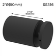 [SSO] Entretoise solide de la série Superior - 2" Ø˜ X 2-1/2" Hauteur de base - SS316 - Ronde (BS, MB)