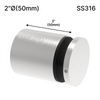 Entretoise [SSO2X2] - 50,8 mm de diamètre x 50,8 mm de hauteur de base - Ronde - Acier inoxydable 316 - Acier inoxydable brossé
