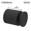 [SSO] Entretoise solide de la série Superior - 2" Ø˜ X 2" Hauteur de base - SS316 - Ronde (BS, MBL)