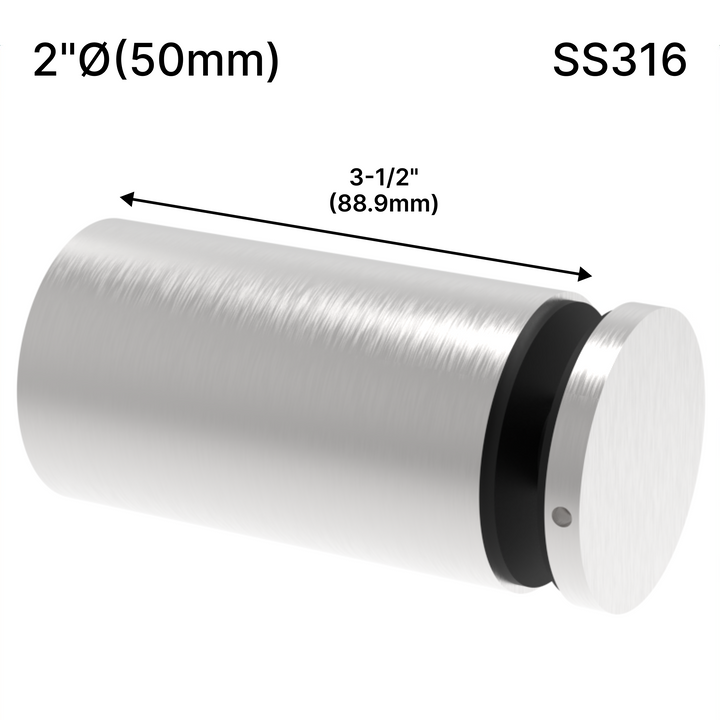 [SSO2X3.5] Standoff - 2" Ø˜ X 3-1/2" Base Height - Round - SS316
