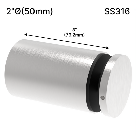 [SSO2X3] Standoff - 2" Ø˜ X 3" Base Height - Round - SS316