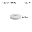 [SSOB] Base d'espacement solide - 1-1/2" Ø˜ X 1/4" Hauteur de base - SS316 - Ronde (BS, MBL)