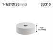 [SSOB] Base d'espacement solide - 1-1/2" Ø˜ X 1/2" Hauteur de base - SS316 - Ronde (BS, MBL)