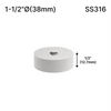 [SSOB1.5X0.5] Embase déportée - 1-1/2" Ø˜ X 1/2" Hauteur de base - Ronde - SS316 - Acier inoxydable brossé