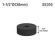 [SSOB] Base d'espacement solide - 1-1/2" Ø˜ X 1/2" Hauteur de base - SS316 - Ronde (BS, MBL)