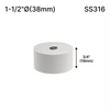[SSOB1.5X0.75] Embase d'écartement - 1-1/2" Ø˜ X 3/4" Hauteur de base - Ronde - SS316 - Acier inoxydable brossé