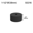 [SSOB] Base d'espacement solide - 1-1/2" Ø˜ X 3/4" Hauteur de la base - SS316 - Ronde (BS, MBL)