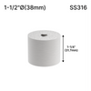 [SSOB1.5X1.25] Embase d'écartement - 1-1/2" Ø˜ X 1-1/4" Hauteur de base - Ronde - SS316 - Acier inoxydable brossé