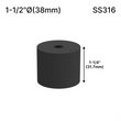 [SSOB] Base d'espacement solide - 1-1/2" Ø˜ X 1-1/4" Hauteur de la base - SS316 - Ronde (BS, MBL)
