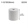 [SSOB1.5X1.5] Embase d'écartement - 1-1/2" Ø˜ x 1-1/2" Hauteur de base - Ronde - SS316 - Acier inoxydable brossé