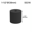 [SSOB] Base d'espacement solide - 1-1/2" Ø˜ X 1-1/2" Hauteur de base - SS316 - Ronde (BS, MBL)