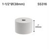 [SSOB1.5X1] Entretoise - 1-1/2" Ø˜ X 1" Hauteur de base - Ronde - SS316 - Acier inoxydable brossé