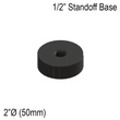 [SSOB] Base d'espacement solide - 2" Ø˜ X 1/2" Hauteur de base - SS316 - Ronde (BS, MBL)