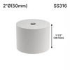 [SSOB2X1.5] Entretoise - 50,8 mm Ø x 38,1 mm de hauteur - Ronde - Acier inoxydable 316 - Acier inoxydable brossé